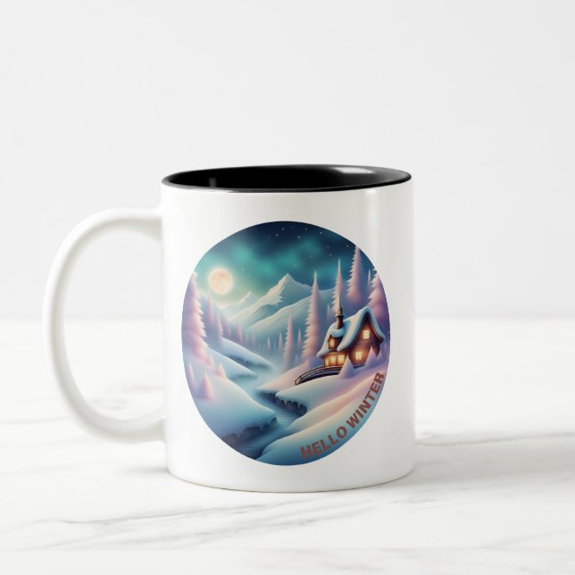 Hello Winter Two-Tone Coffee Mug (Left)