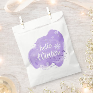 Hello Winter Watercolor Favour Bags