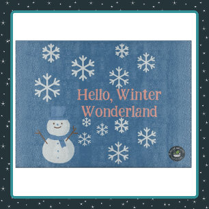 Hello, Winter Wonderland Decorative Glass Cutting Board