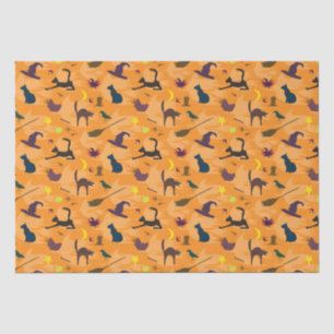 Hello Witch - seamless Halloween pattern. Tissue Paper