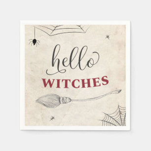 Hello Witches Halloween Bachelorette Bridal Shower Napkin