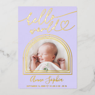 Hello World Arch Frame Birth Announcement