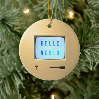Hello World Ceramic Tree Decoration