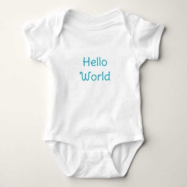 Hello world cute baby bodysuit (Front)