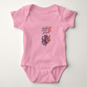  “Hello World” Fish-Themed Baby Bodysuit