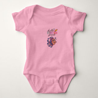 “Hello World” Fish-Themed Baby Bodysuit