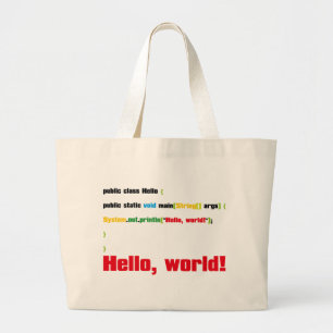 Hello, World! Large Tote Bag