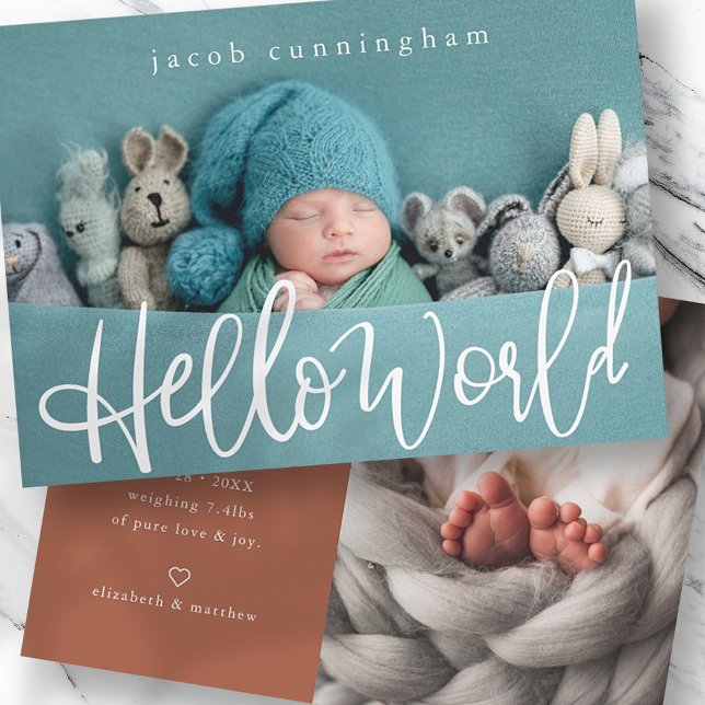Hello World! Modern Playful Script New Baby (Creator Uploaded)