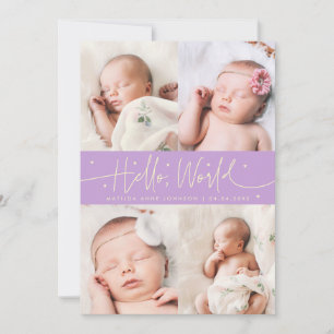 Hello World Script Wisteria Multi Photo Birth Announcement