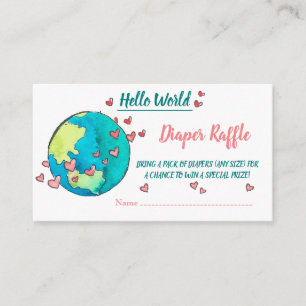 Hello World watercolor earth Enclosure Card