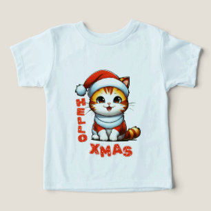 Hello Xmas - Cute Christmas cat in a Santa costume