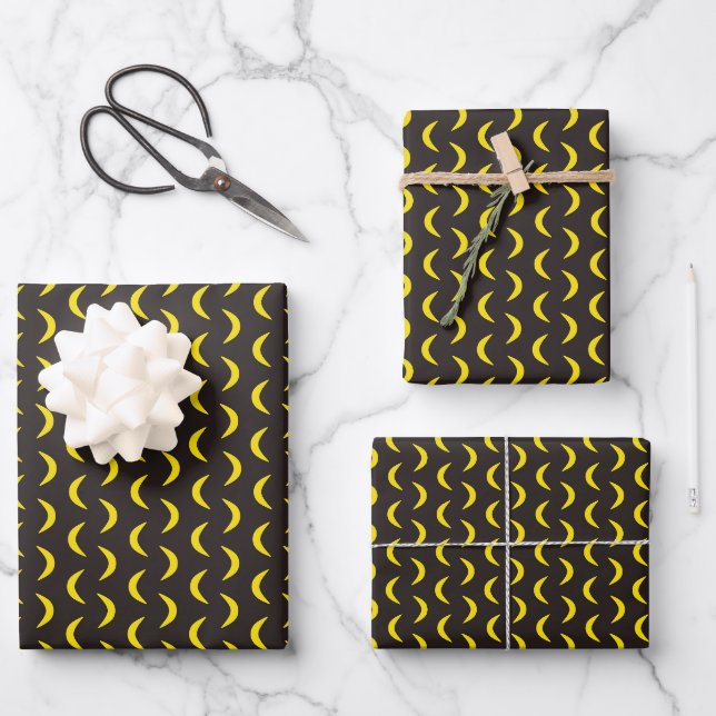 Hello Yellow Moon - seamless Halloween pattern. Wrapping Paper Sheet (Front)