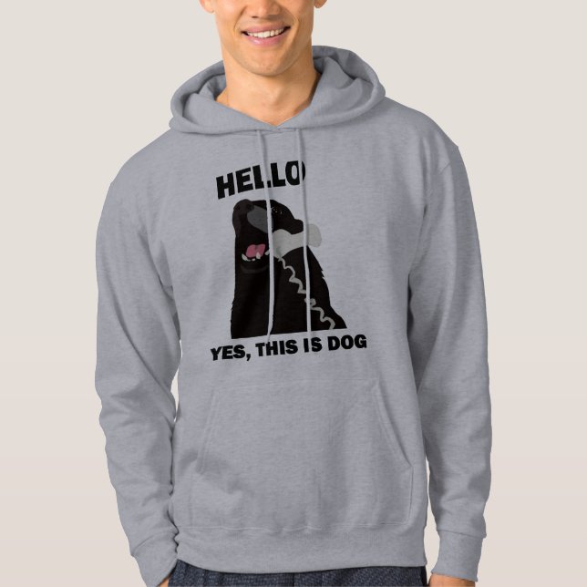 HELLO YES THIS IS DOG telephone phone Hoodie (Front)