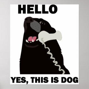 HELLO YES THIS IS DOG telephone phone Poster