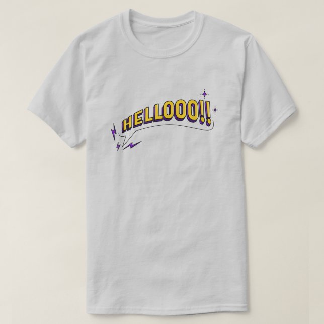 HELLOOO!! T-Shirt – Grey (Design Front)