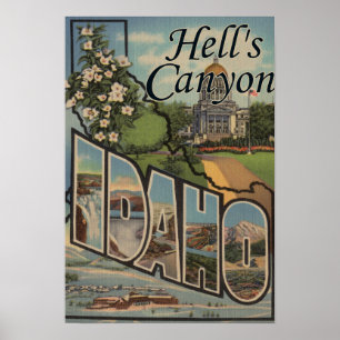 Hell's Canyon, Idaho - Large Letter Scenes Poster