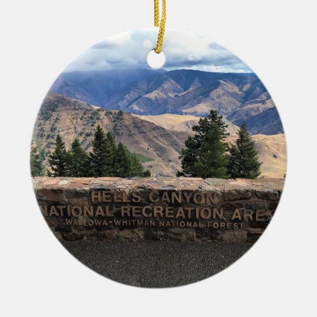 Hells Canyon Scenic Byway, OR Ceramic Tree Decoration (Front)