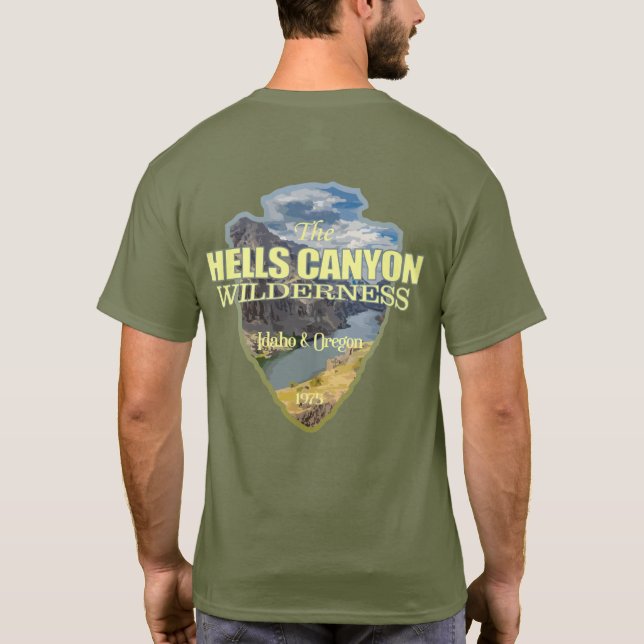 Hells Canyon WA (arrowhead) T-Shirt (Back)