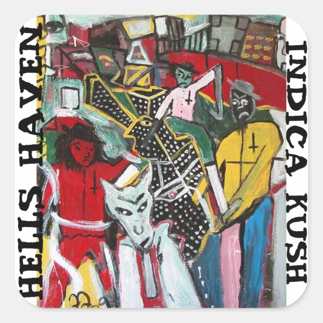 HELLS HAVEN INDICA KUSH SQUARE STICKER (Front)