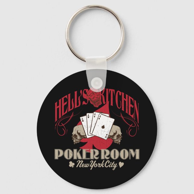 Hells Kitchen Poker Room, New York City Keychain (Front)