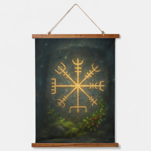 Helm of Awe Aegishjalmur Norse Protective Symbol Hanging Tapestry