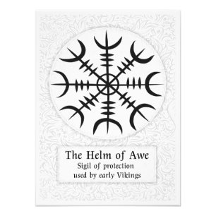 Helm Of Awe Icelandic magical sign - White