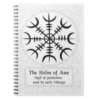 Helm Of Awe Icelandic magical sign - White Notebook