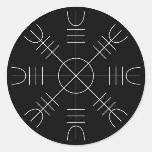 Helm Of Awe Viking Protection Black White Sticker 