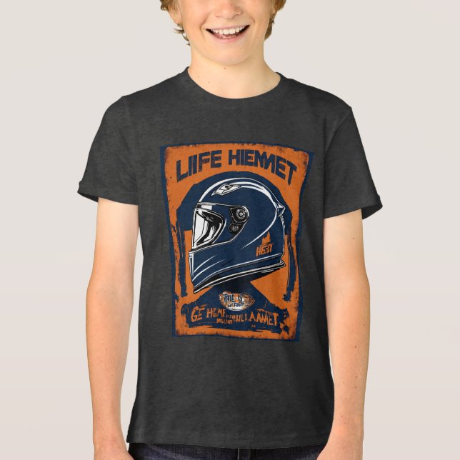 Helmet design will be simple and attractive Tri-Blend shirt (Front)
