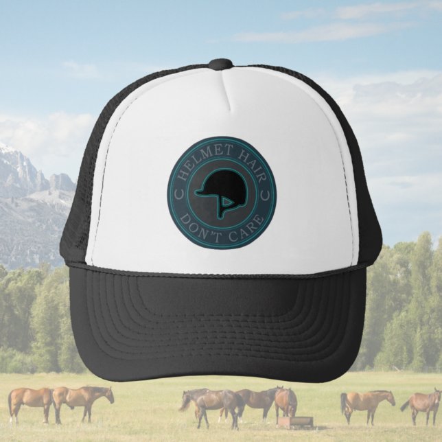 Helmet Hair Don't Care - English Equestrian Helmet Trucker Hat (Creator Uploaded)