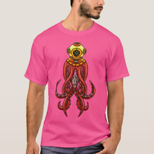 Helmet Octopus Scuba Diver Cool Deep Sea Diver T-Shirt