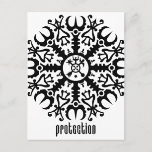 Helmet of awe - Aegishjalmur No. 1 (black) Postcard