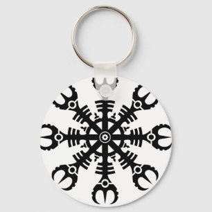 Helmet of awe - Aegishjalmur No.2 (black) Key Ring