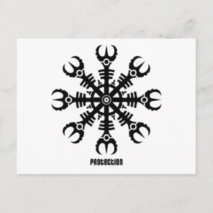 Helmet of awe - Aegishjalmur No.2 (black) Postcard