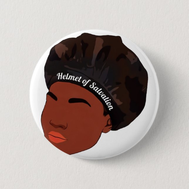 Helmet of Salvation | Bonnet Protective Style 6 Cm Round Badge (Front)