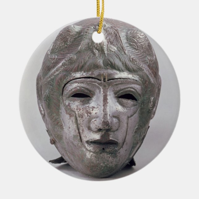Helmet with Eagle Decoration, Roman (silver) Ceramic Tree Decoration (Front)