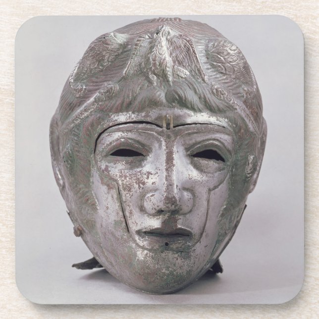 Helmet with Eagle Decoration, Roman (silver) Coaster (Front)