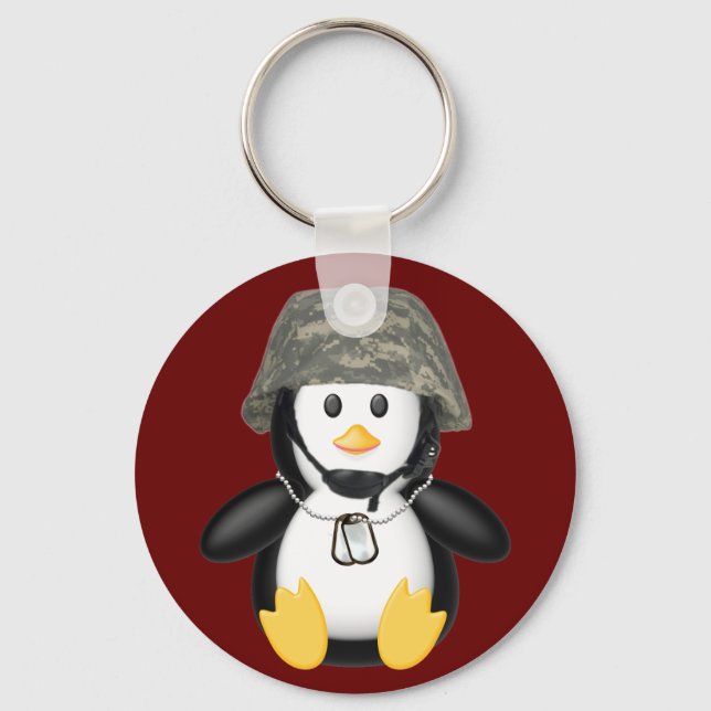 Helmeted Penguin Key Ring (Front)