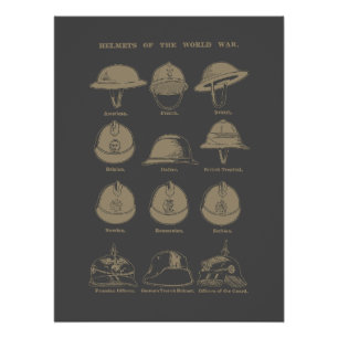 Helmets of the World War 1 Poster