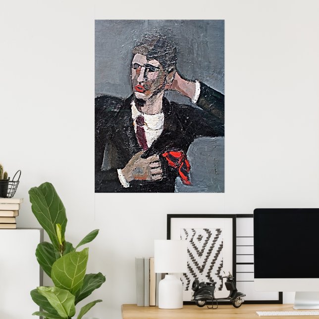 Helmut Kolle Self Portrait - Fine Art Poster (Home Office)