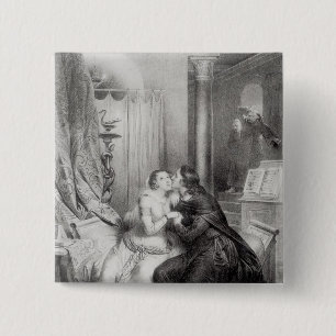Heloise and Abelard 15 Cm Square Badge