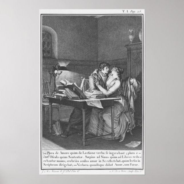 Heloise and Abelard in their study Poster (Front)