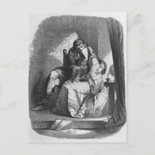 Heloise and Abelard kissing Postcard