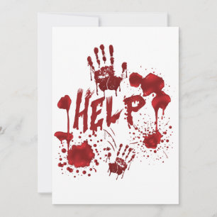 Help Bloody Handprint Halloween Costume Matching Invitation