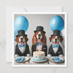 Help celebrate our little gentleman, dog birthday invitation