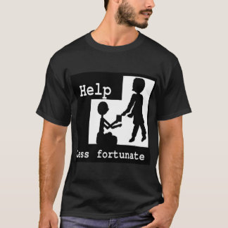 Help ;ess Fortunate on Black T-shirt for Male