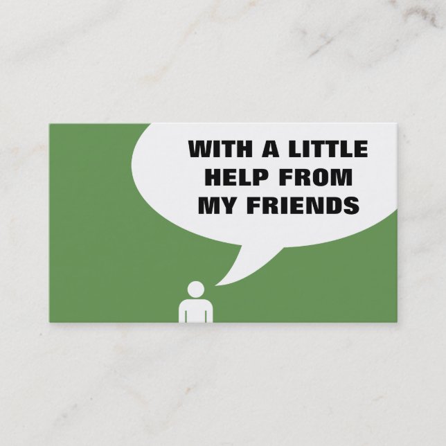 help from my friends comic bubble referral card (Front)