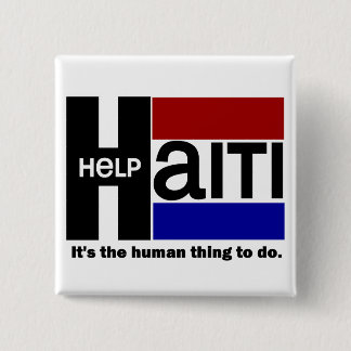Help Haiti CHARITY DESIGN 15 Cm Square Badge