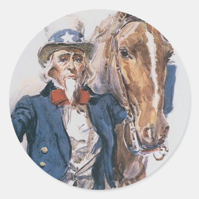 Help Him to Help U.S.! Classic Round Sticker (Front)