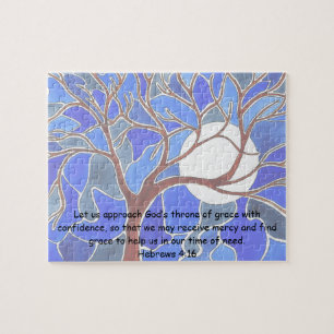 Help in time of need - Hebrews 4:16 - Bible verse Jigsaw Puzzle